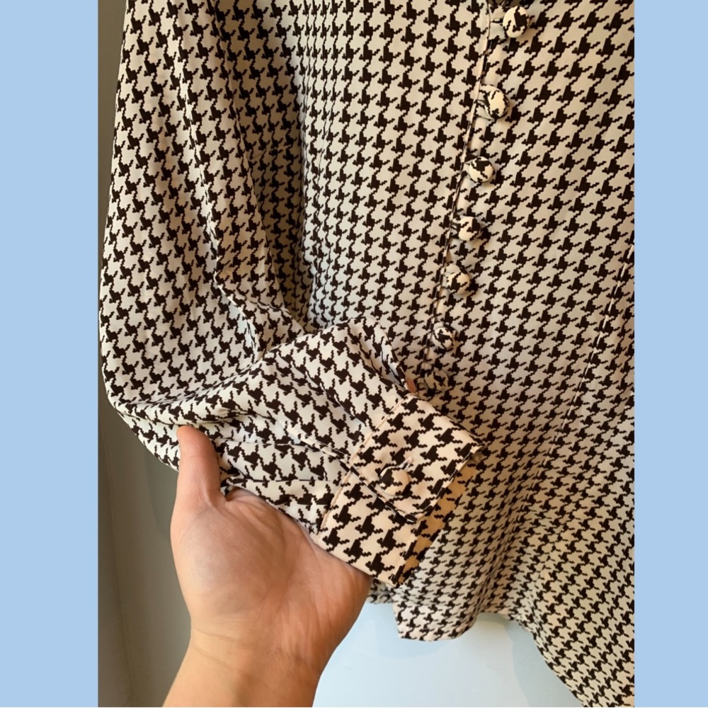 VINTAGE HOUNDSTOOTH BUTTON DOWN FROM SPAIN - Picture 5 of 5